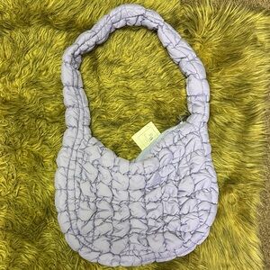 Stylish Quilted Shoulder Bag in Lilac